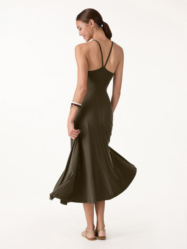 OGLmove Soft Spaghetti Midi Bra Dress