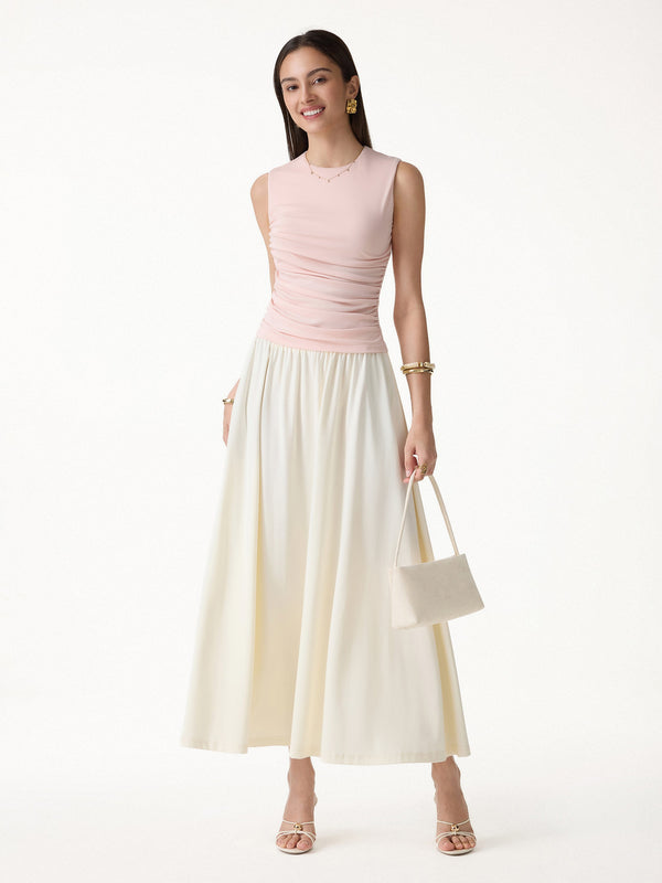 OGLmove Lyocell Round Neck Gathered Side Bra Top