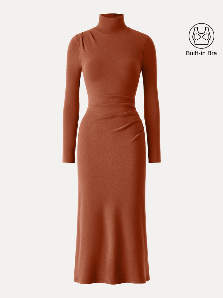 ProWarm Turtleneck Tucked Midi Brami Dress Autumn XS
