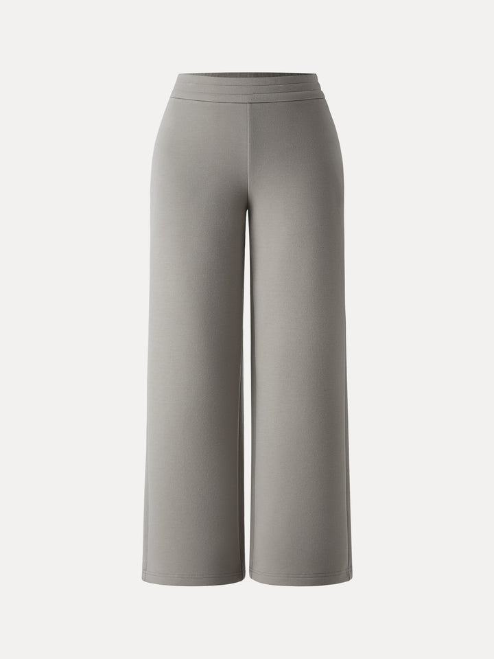 Cozy Warm High Rise Straight Leg Pull-on Pants with Pockets Petite Evening Grey