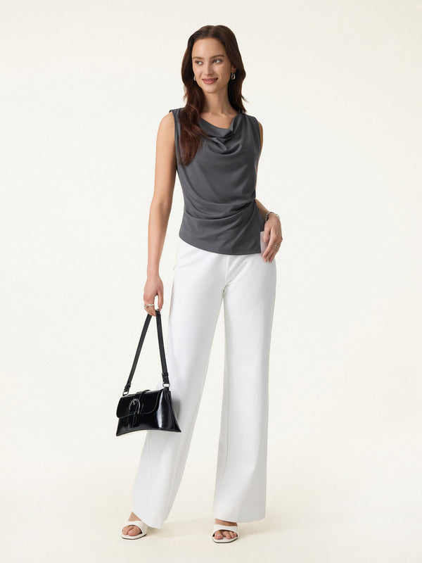 OGLmove Cowl Neck Tucked Sleeveless Top
