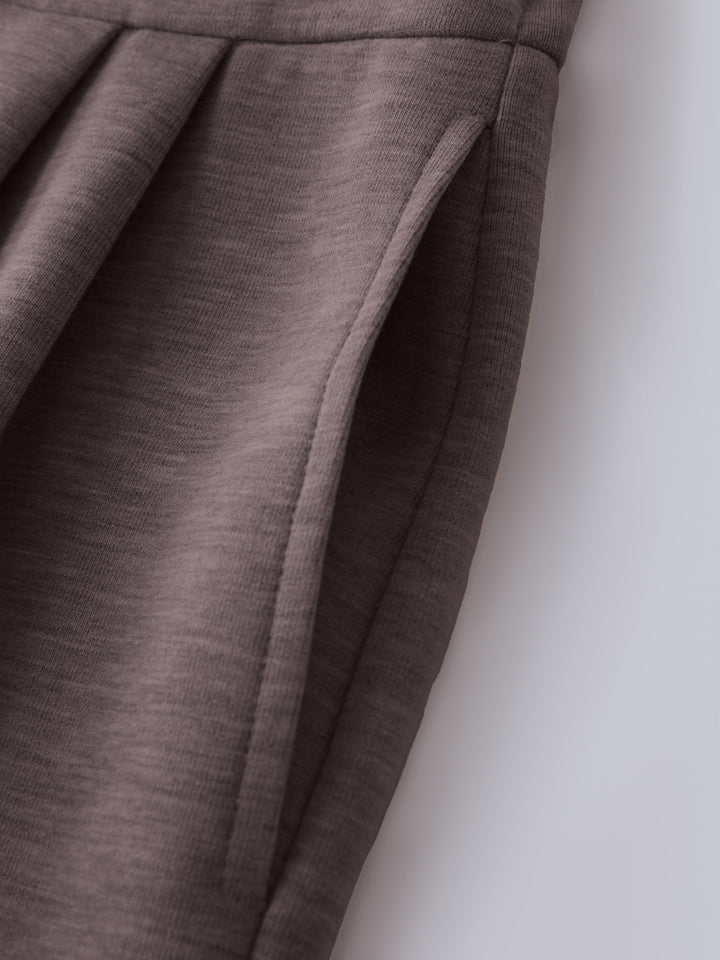 Cozy High Rise Wide Leg Tucked Pull-on Pants with Pockets