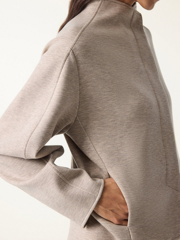 2Pcs Set Stand Collar Cropped Jacket & A-Line Pull on Skorts with Pockets