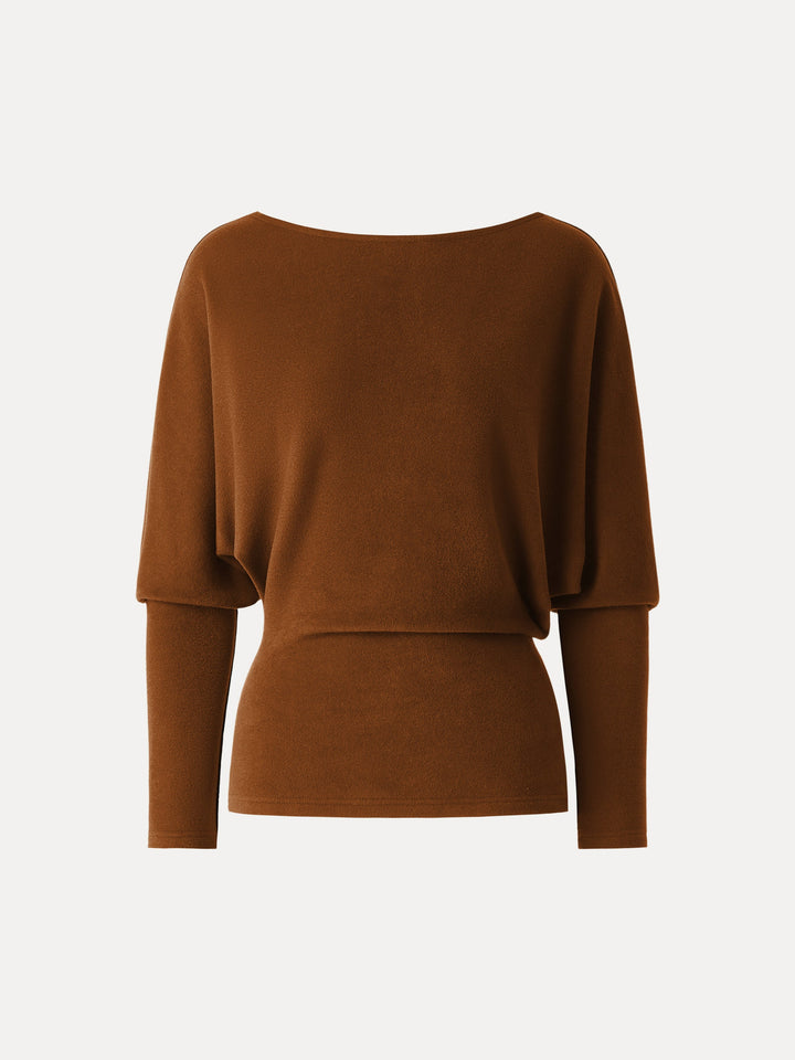 MaxWarm Boatneck Top with Close-Fit Hem Rust XS