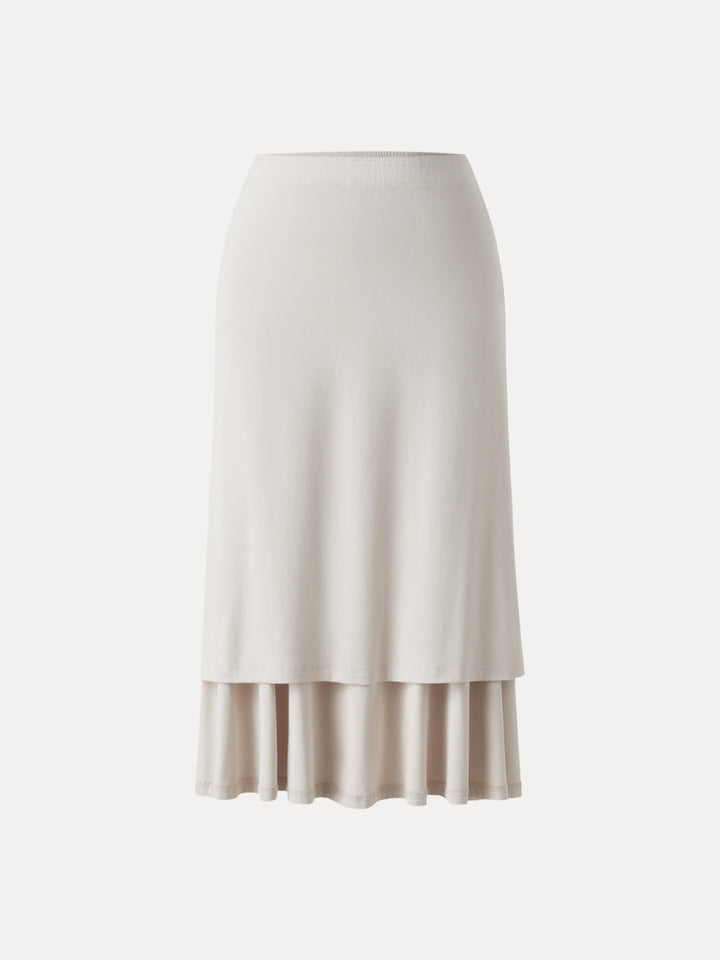 Flowy Side Ruched A-line Midi Skirt