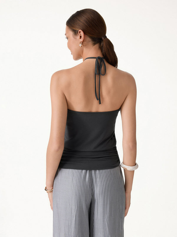 OGLmove Halter Ruched Hem Bra Top