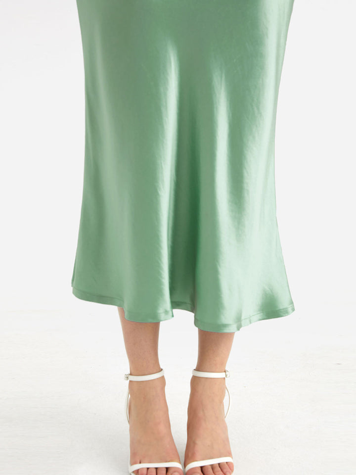 Silk-Like Bias-Cut Slip Skirt