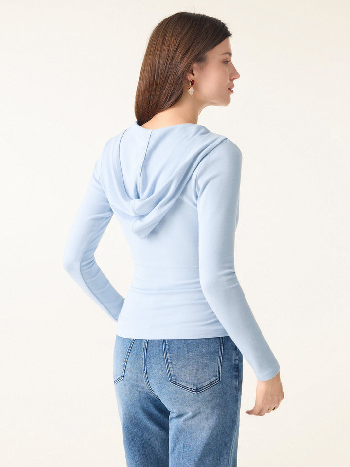 Surplice Ruched Pullover Hoodie