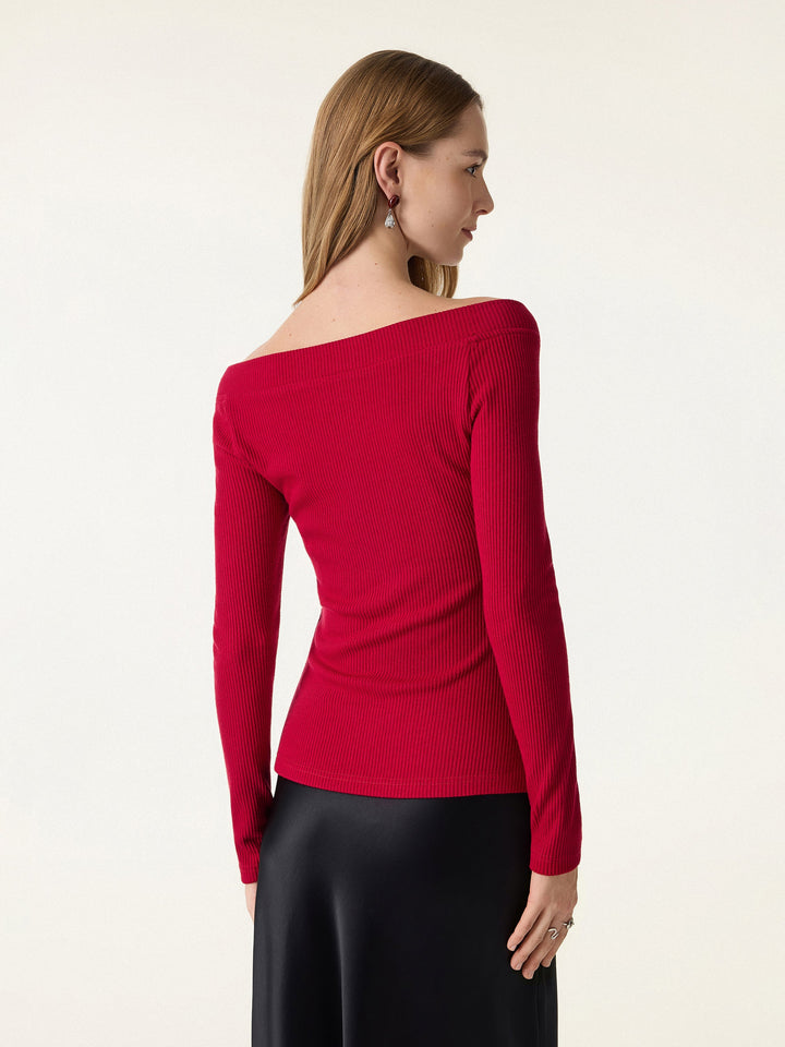 Non-Slip Ribbed Wide V-Neck Brami Top