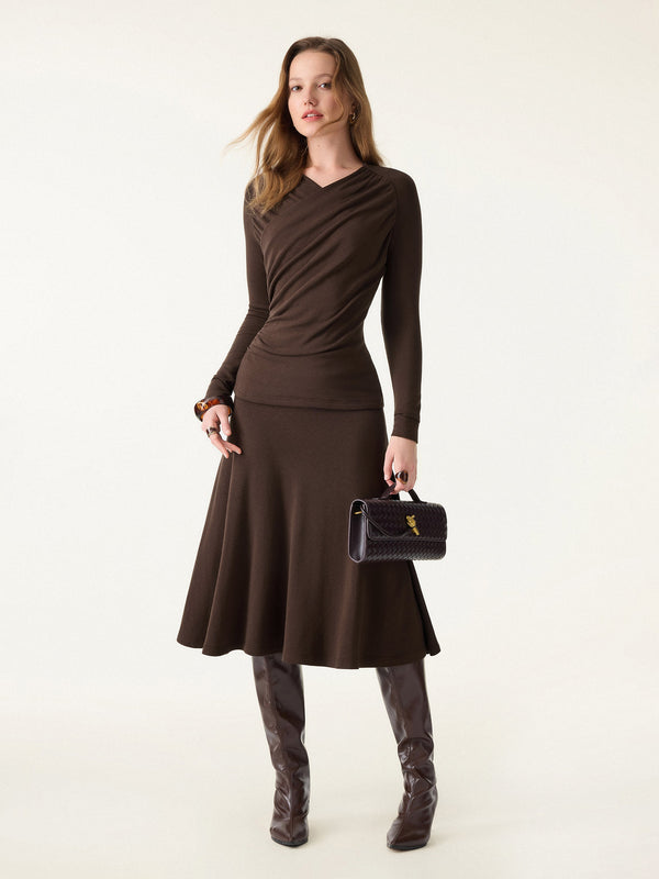 OGLmove ProWarm Surplice Long Sleeve Ruched Top