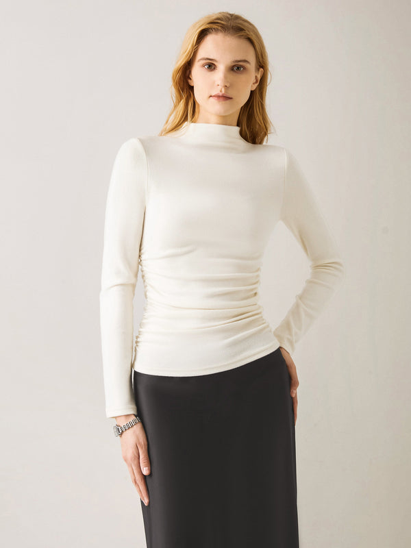 OGLmove ProWarm Ruched Sides Mockneck Top