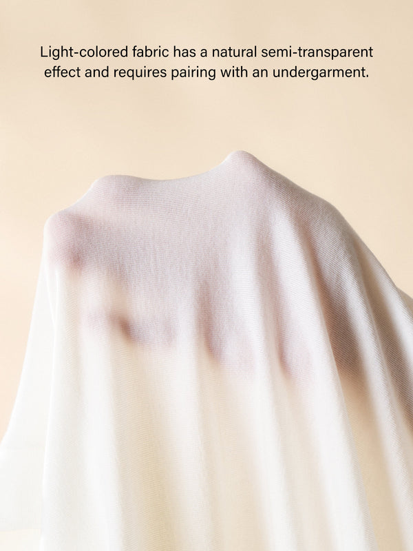 Semi-sheer Lyocell Cashmere Blend V-neck Short Sleeve Side Ruched Tee