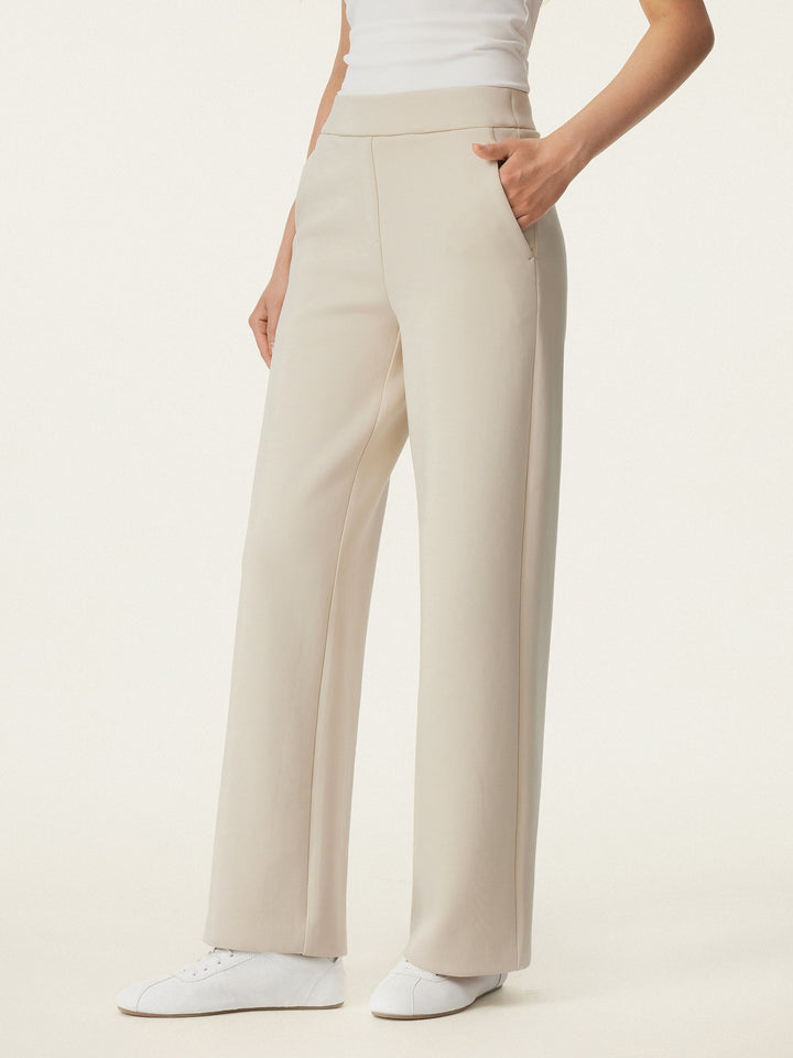 2Pcs Set V-neck Brami & Mid Rise Pull-on Straight Leg Pant
