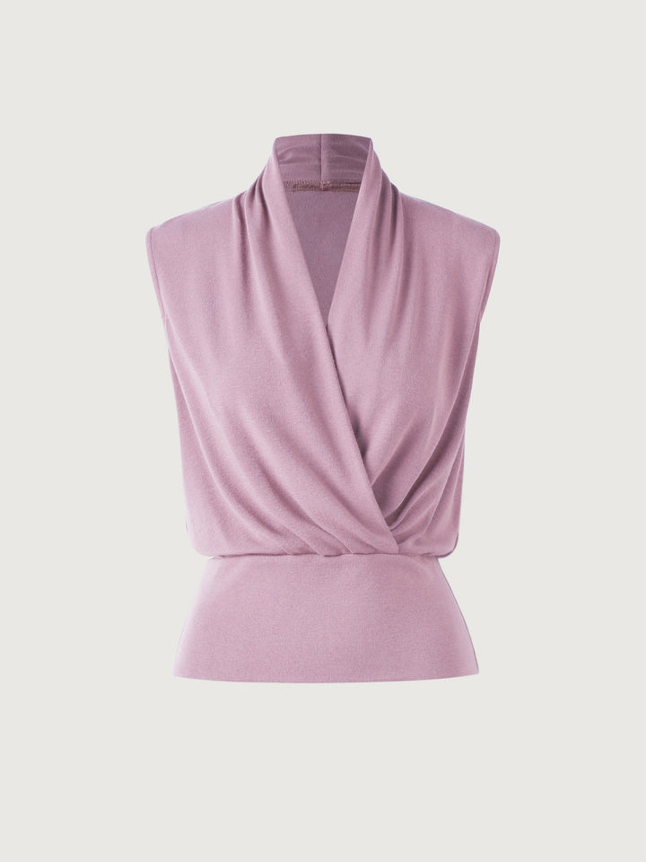 Surplice Wrap Tank Top Millenial Pink XS