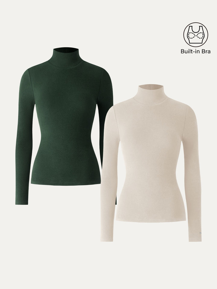 2Pcs Set LiteWarm Turtleneck Long Sleeve Brami