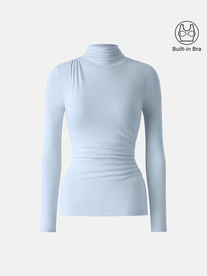 ProWarm Turtleneck Ruched Brami Blue Air XS
