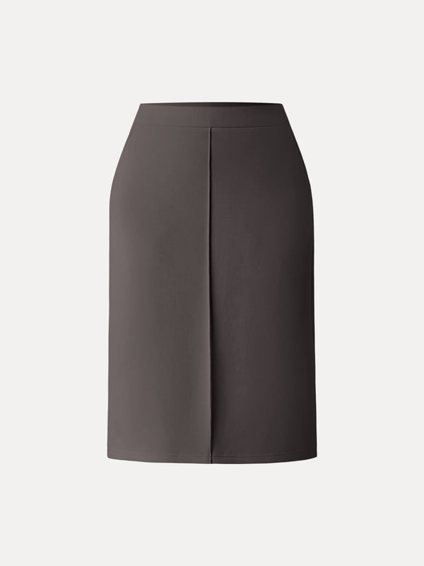 Modal Spacer Pull-on A-Line Midi Skirt with Pockets Wenge XS