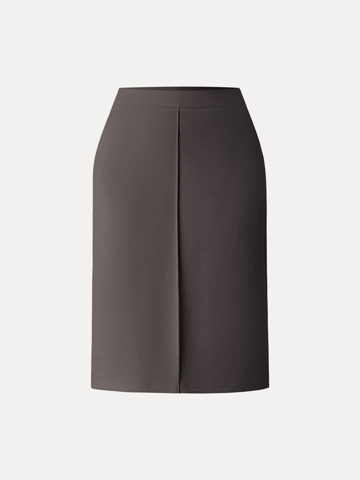 Modal Spacer Pull-on A-Line Midi Skirt with Pockets Wenge XS