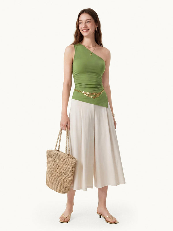 OGLmove Linen Knit One Shoulder Bra Tank