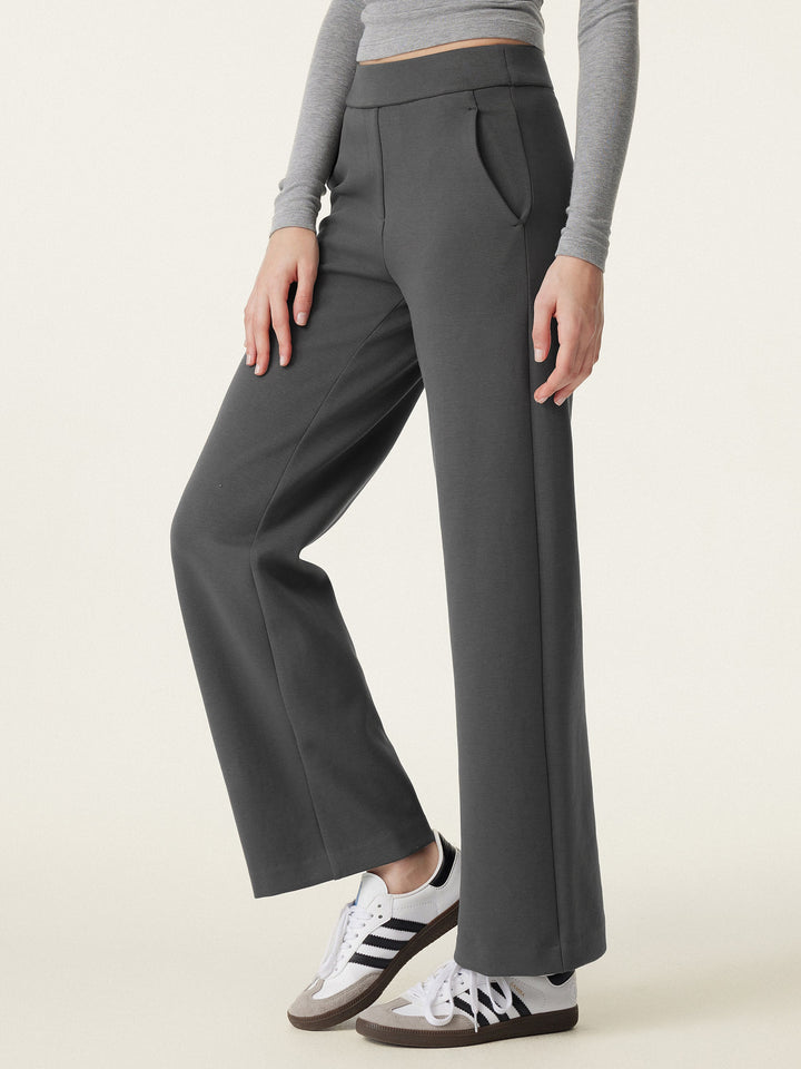 2Pcs Set V-neck Cotton Brami Tank & Mid Rise Straight Pant with Pockets