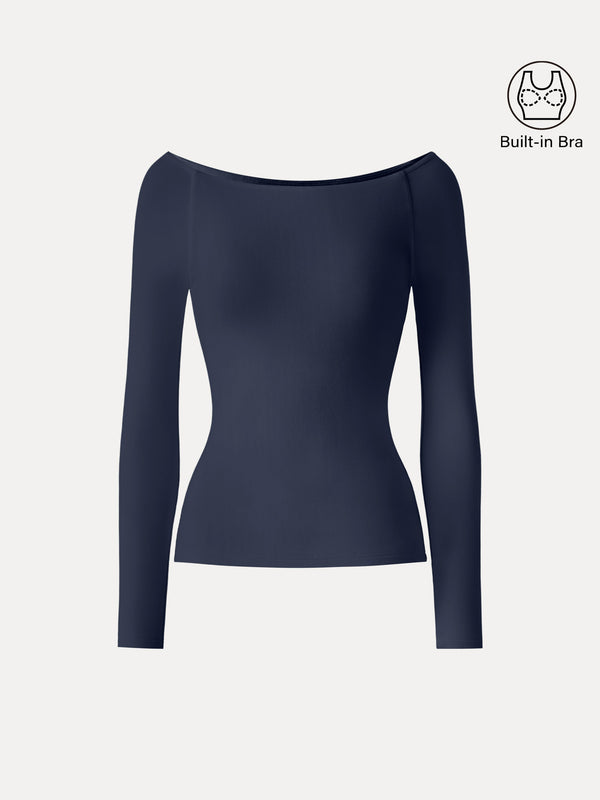ProWarm Boatneck Long Sleeve Brami Midnight Navy XS