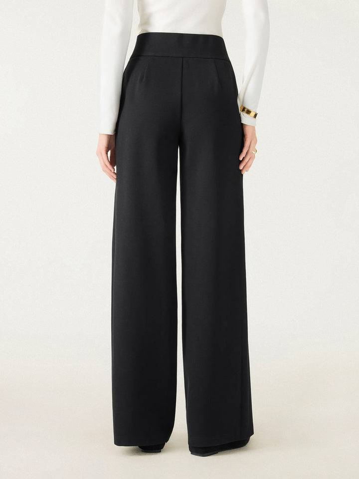 Chic High Rise Wide Leg Trousers with Pockets