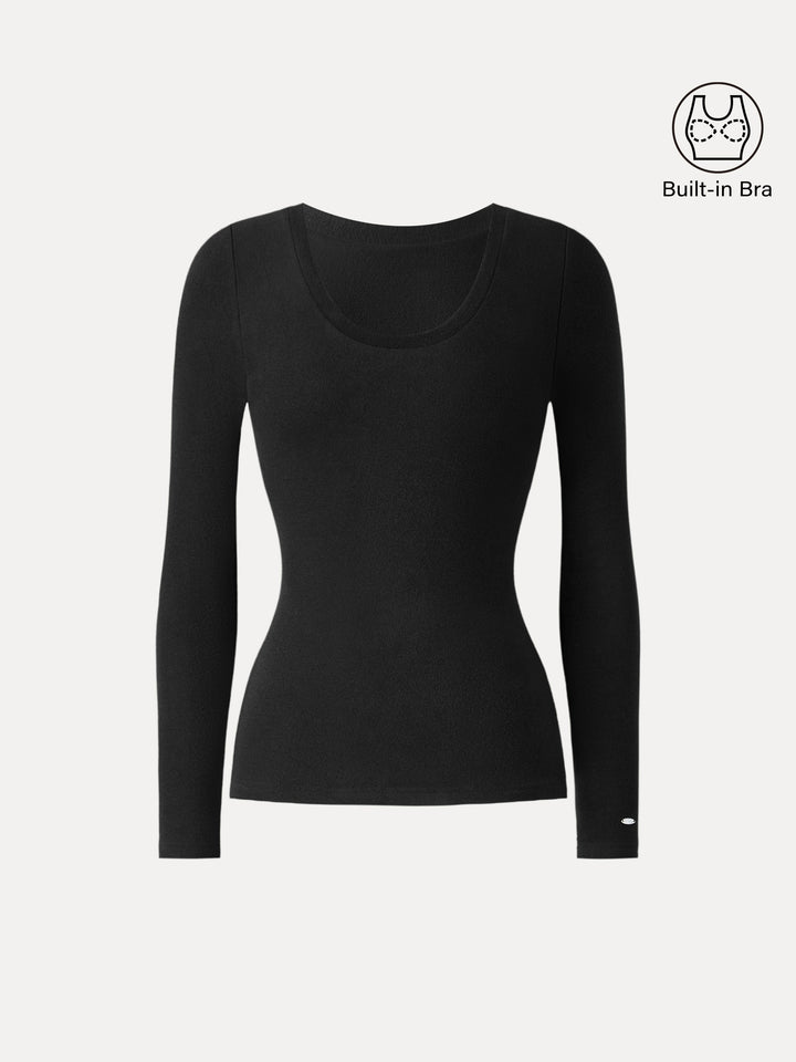 MaxWarm Round Neck Long Sleeve Brami Black XS