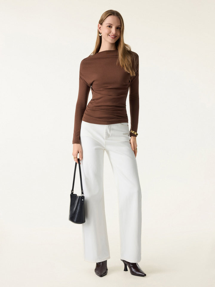 ProWarm Drop Shoulder Ruched Top