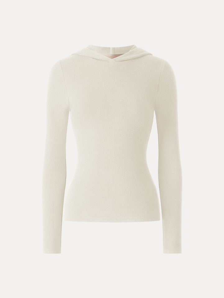 MaxWarm Slim Fitted Pullover Hoodie Brami Milk Cream XS