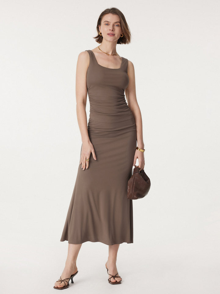 Classic Side Ruched Mermaid Maxi Skirt