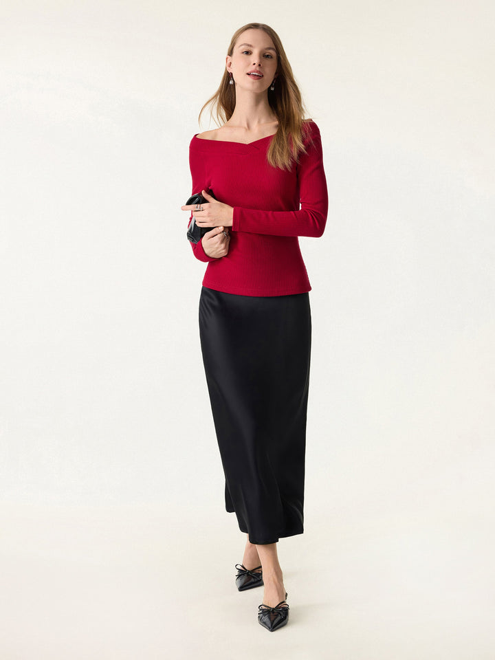 Non-Slip Ribbed Wide V-Neck Brami Top