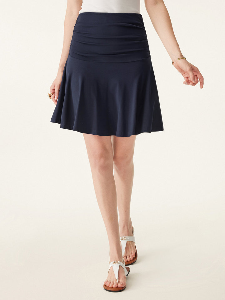 Essential Ruched Mini Circle Skirt with Lined Shorts