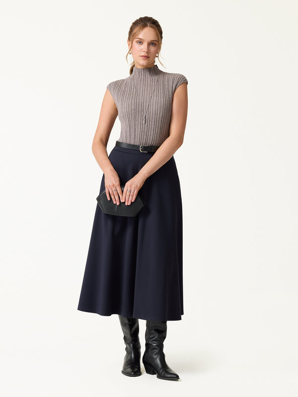OGLmove 100% Merino Wool Ribbed Mock Neck Sweater