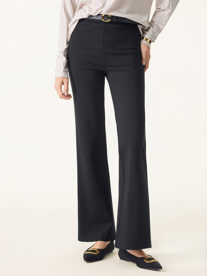 Slimming Ponte High Rise Pull-on Flared Pants