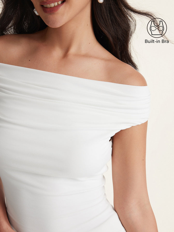 Ruched Off-shoulder New Airy Brami Top
