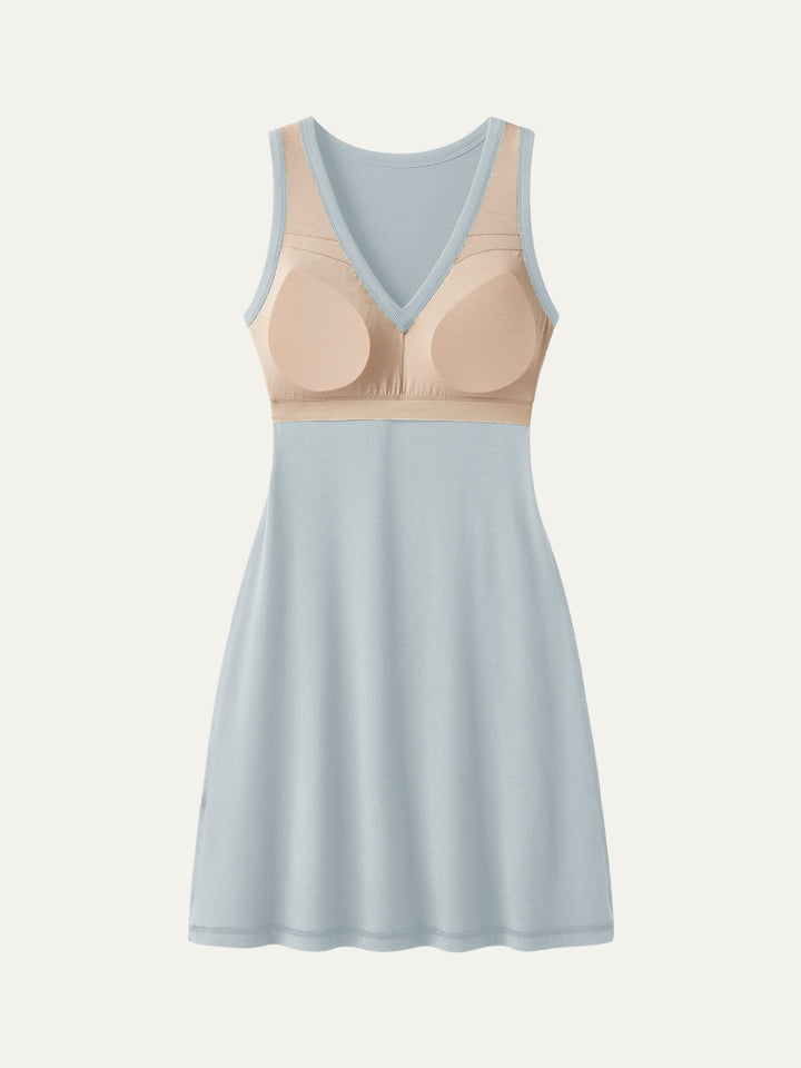 Flattering V-neck A-line New Airy Brami Tank Dress