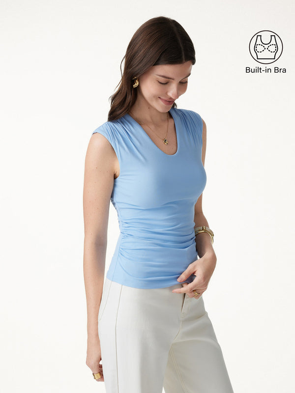 OGLmove SkinKiss Scoop Neck Gathered Bra Top