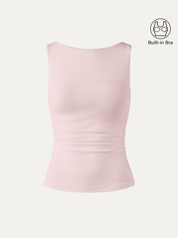 Elastic Open Back Brami Tank Powder Pink XS