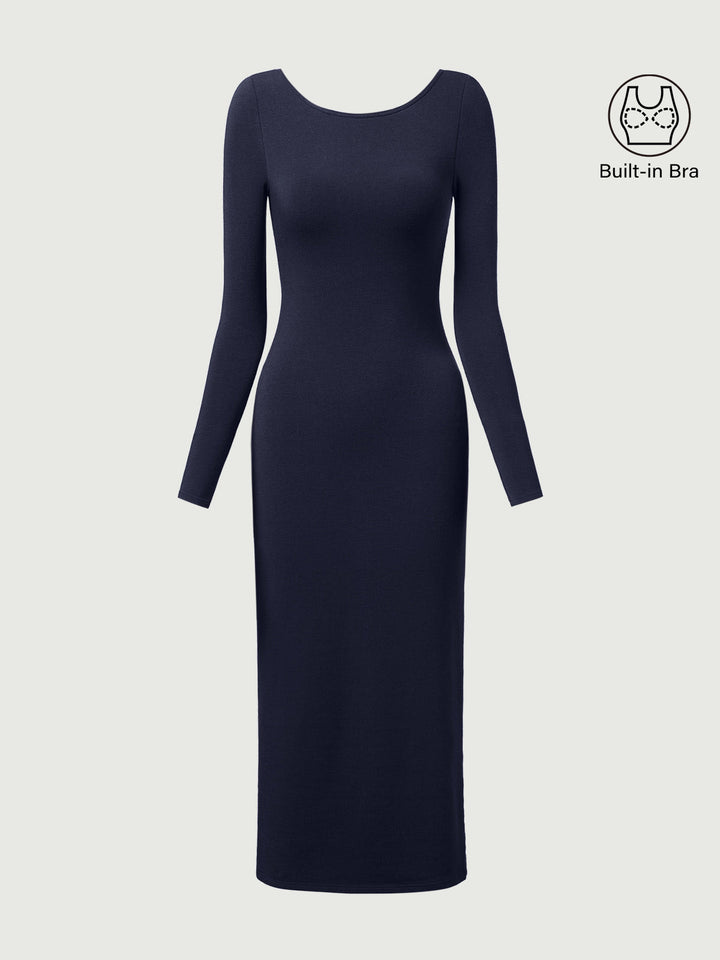 Open Back Brami Midi Dress Midnight Navy L