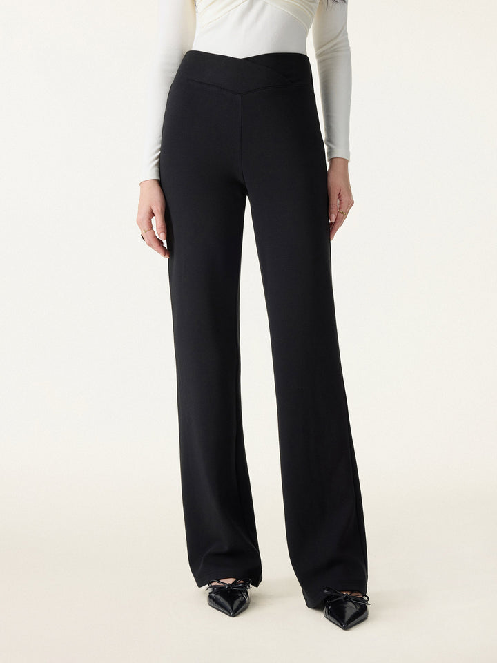 Cozy Warm V-Waistband Flared Leg Pull-On Pants