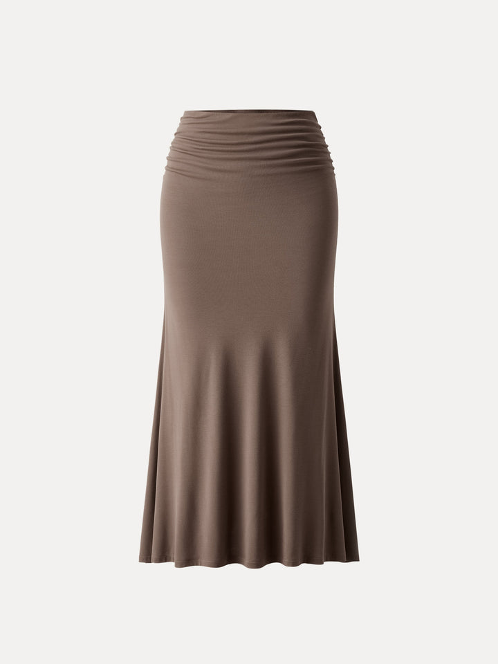 Classic Side Ruched Mermaid Maxi Skirt