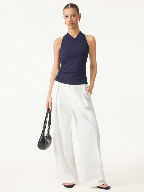 Ultrasoft Surplice Sleeveless Top Midnight Navy XS