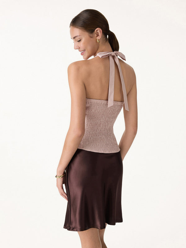 OGLmove Halter Neck Smocked Top