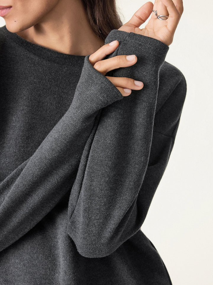 Relaxed Crew Neck Long Sleeve Top