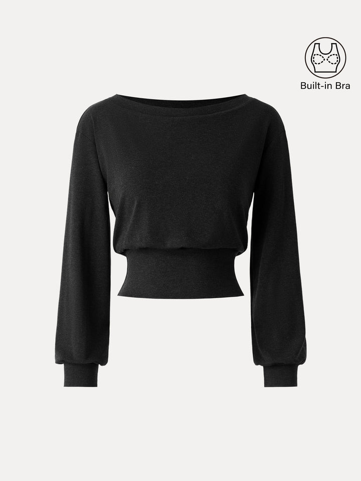 Non-Itchy Wool Blend Boatneck Brami Black XS