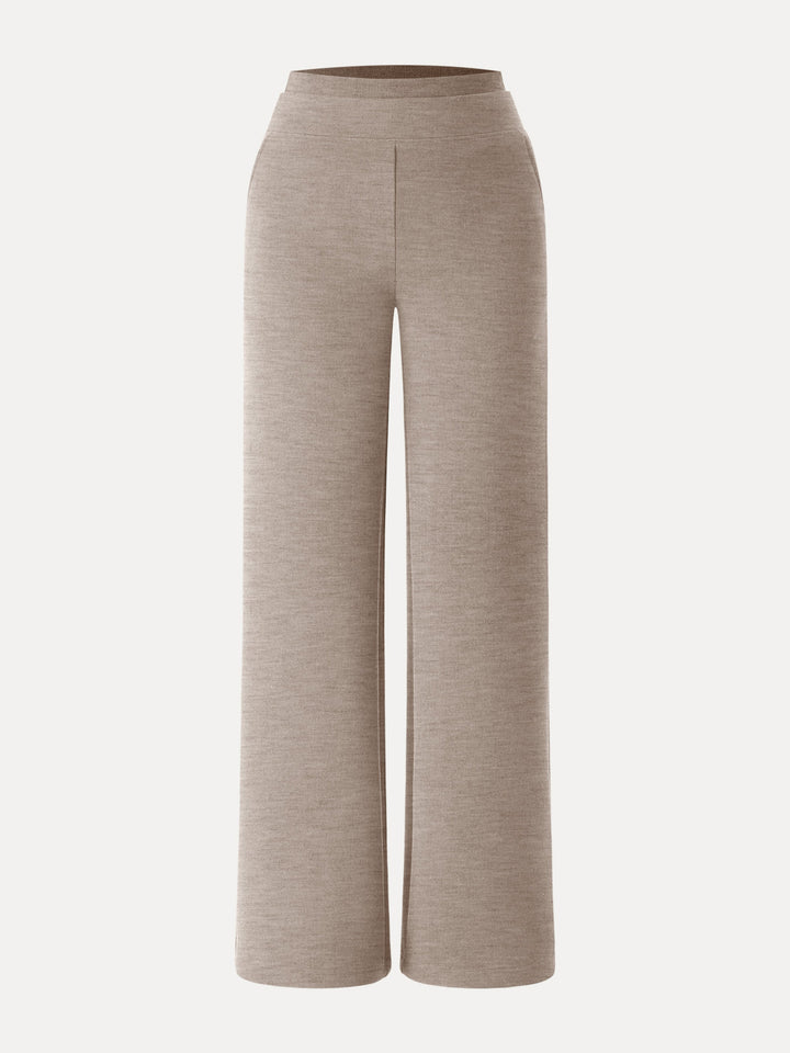 Double Waistband Straight Leg Pants with Pockets