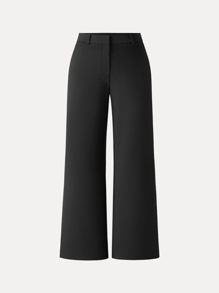 High Rise Wide Leg Trousers with Zippered Pockets Petite Black