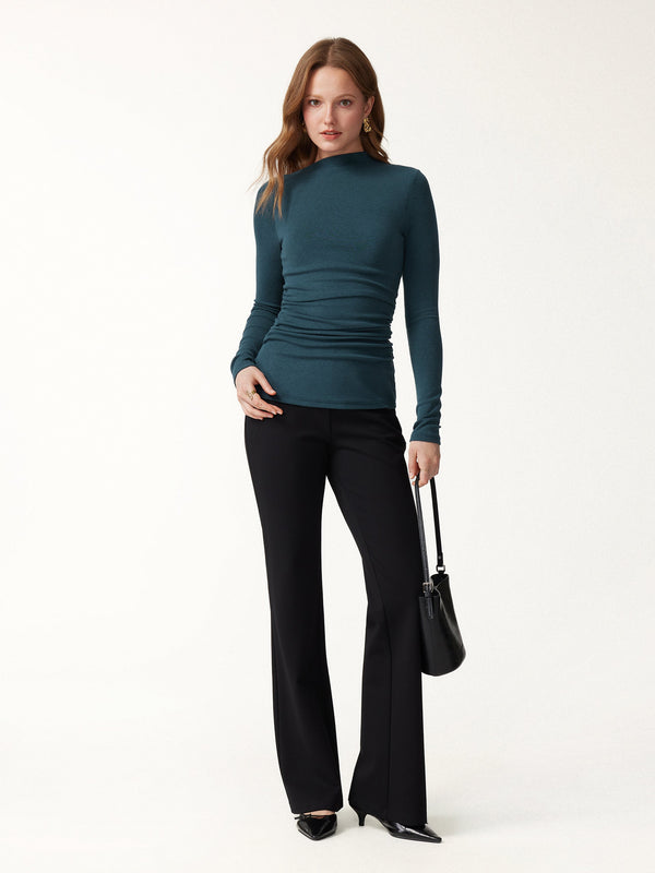 OGLmove LiteWarm Slanted Mockneck Ruched Brami