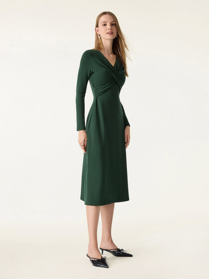 ProWarm V-Neck Surplice Midi Brami Dress