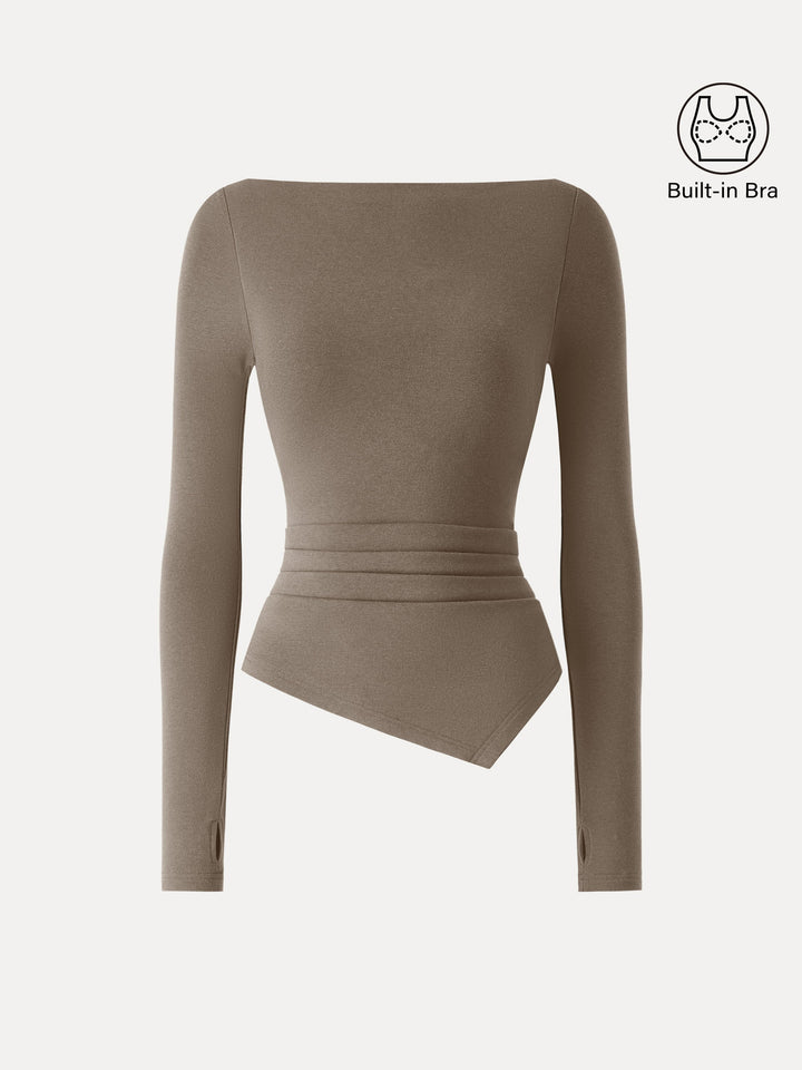 ProWarm Boatneck Side Tucks Asymmetrical Brami Rock Thunder XS